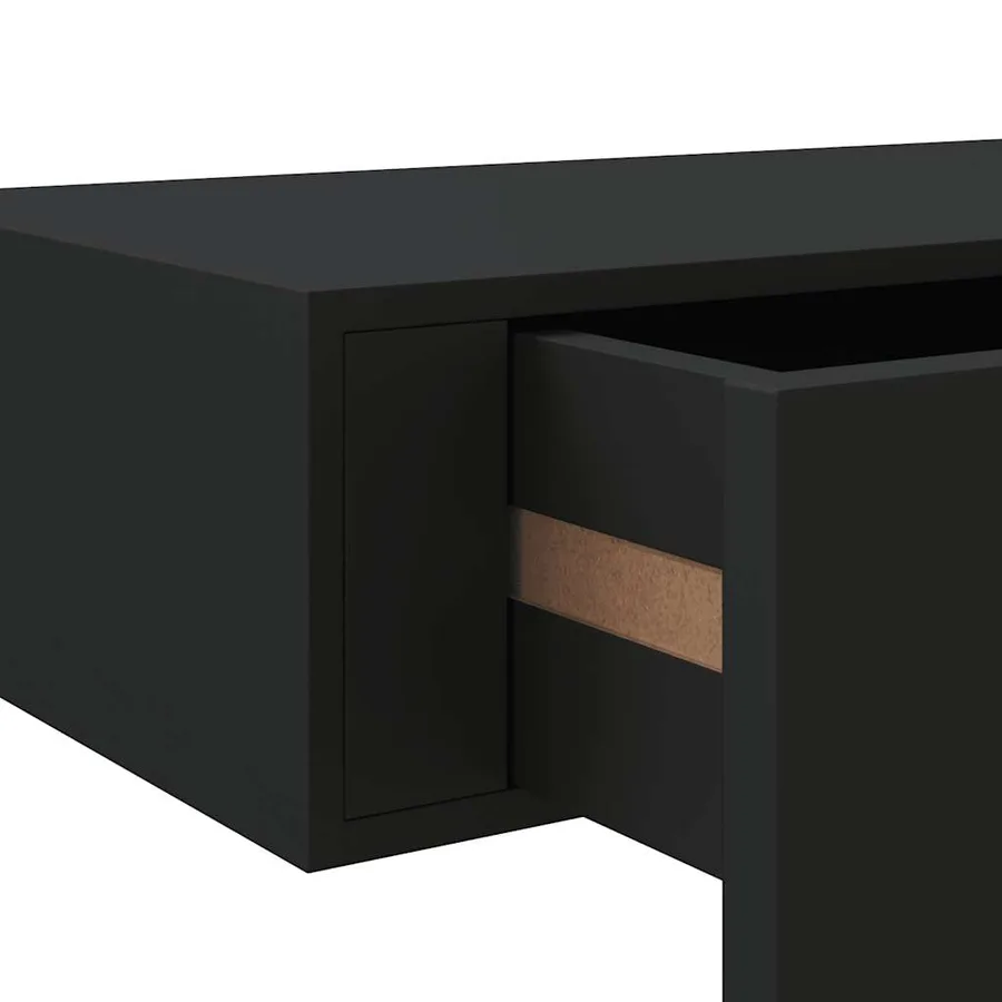 Wall drawer shelves 2 pcs Black 60x23.5x10 cm MDF - 11
