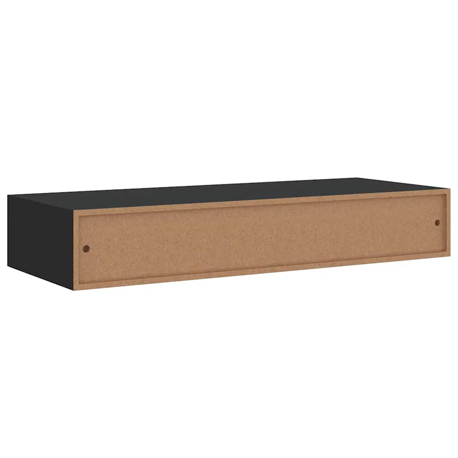Étagères à tiroirs murales 2 pcs Noir 60x23,5x10 cm MDF - 9
