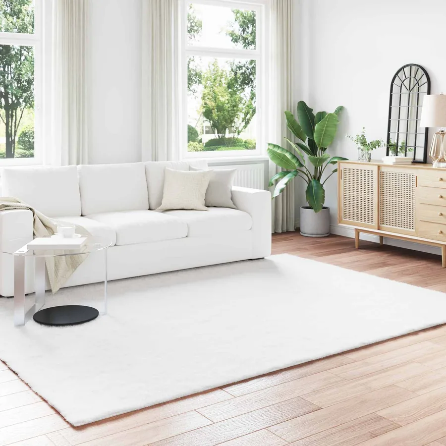 Tapis antidérapant en fausse de lapin OLITE Blanc 200 x 280 cm
