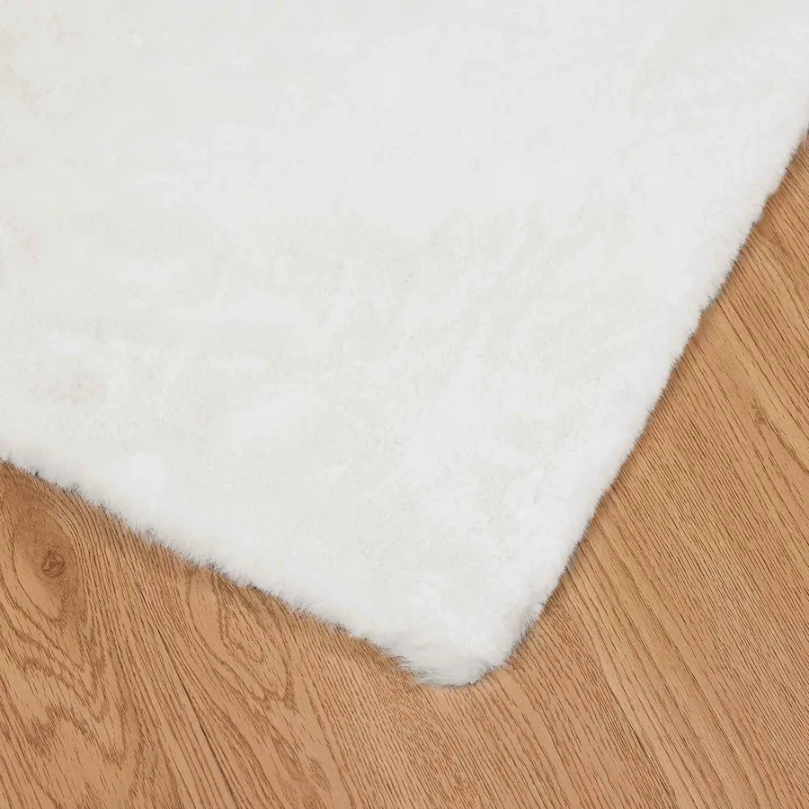 Tapis antidérapant en fausse de lapin OLITE Blanc 200 x 280 cm - 7