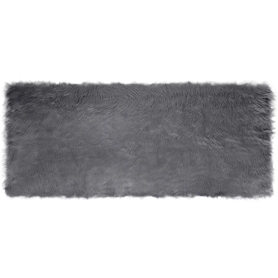Tapis en fausse TAFALLA Anthracite 100 x 200 cm Polyester - 2