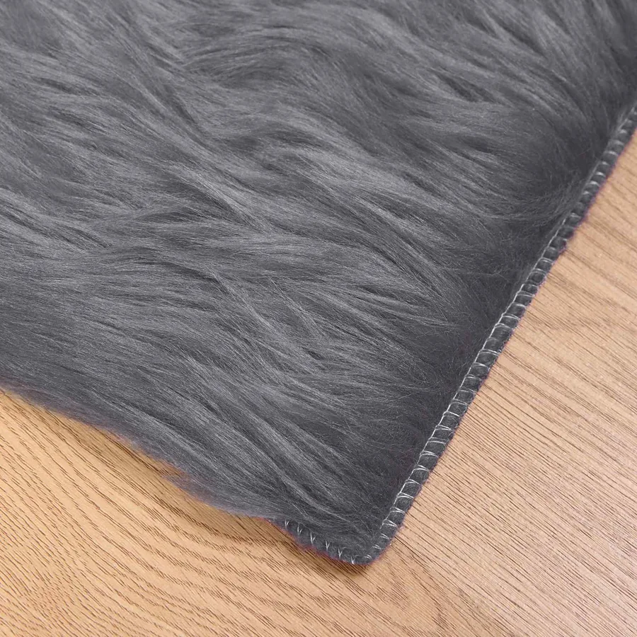 Tapis en fausse TAFALLA Anthracite 100 x 200 cm Polyester - 7