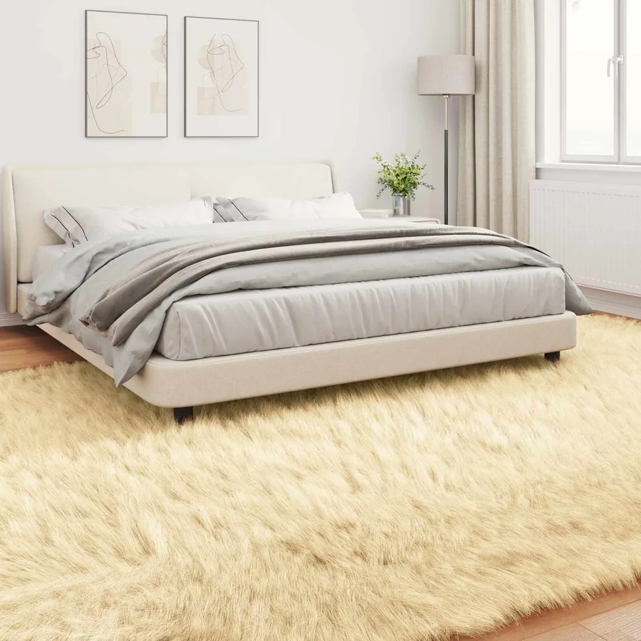 Tapis en fausse TAFALLA Crème 200 x 280 cm Polyester - 4