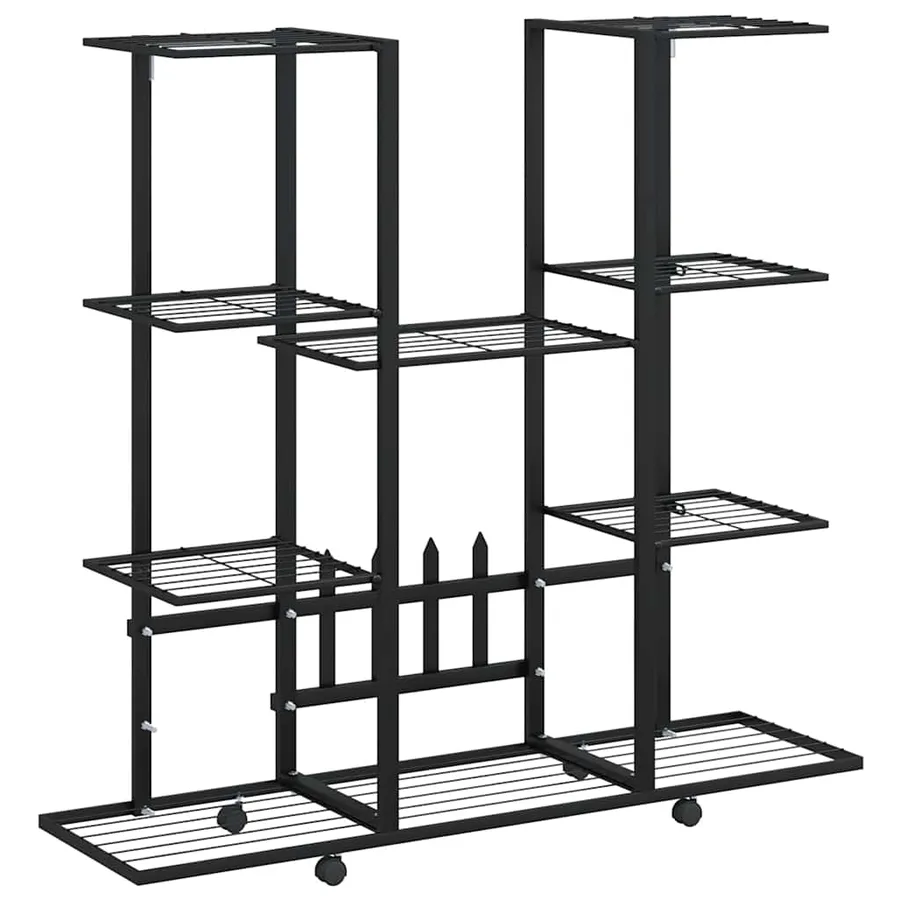Jardinière avec roues 94,5x24,5x91,5 cm Noir Fer - 2
