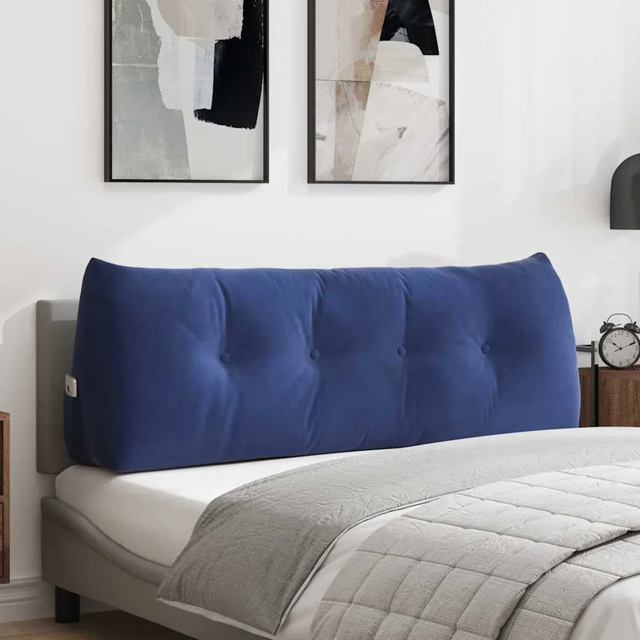 Coussin de Dos Bleu police 140 x 24 x 50 cm Velours