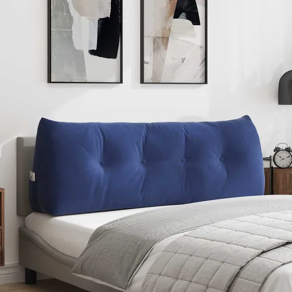 Coussin de Dos Bleu police 140 x 24 x 50 cm Velours
