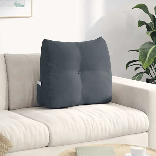 Coussin de Dos Gris foncé 60 x 24 x 50 cm Velours