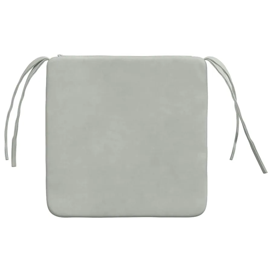 Coussins de siège 4 pcs Gris clair 40 x 40 x 3 cm Velours - 7