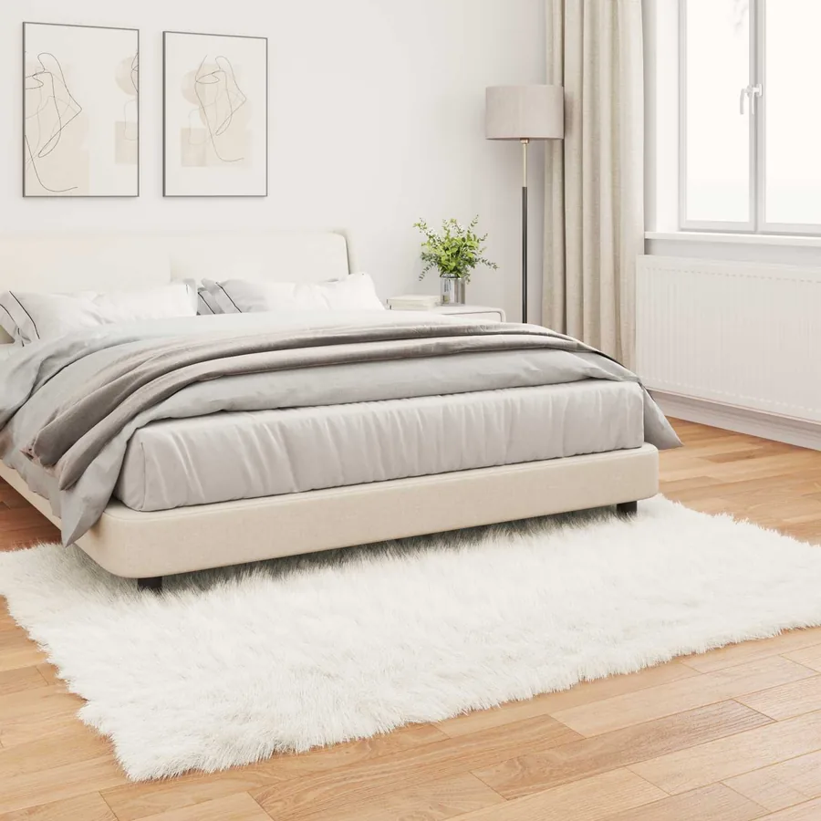 Tapis en fausse TAFALLA Blanc 140 x 200 cm Polyester - 4