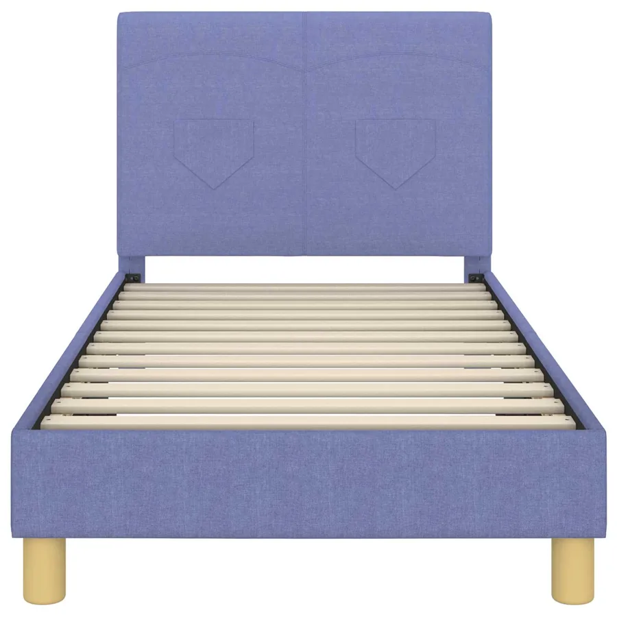 Cadre de lit pour enfants avec tête de lit Bleu denim tissu - 5