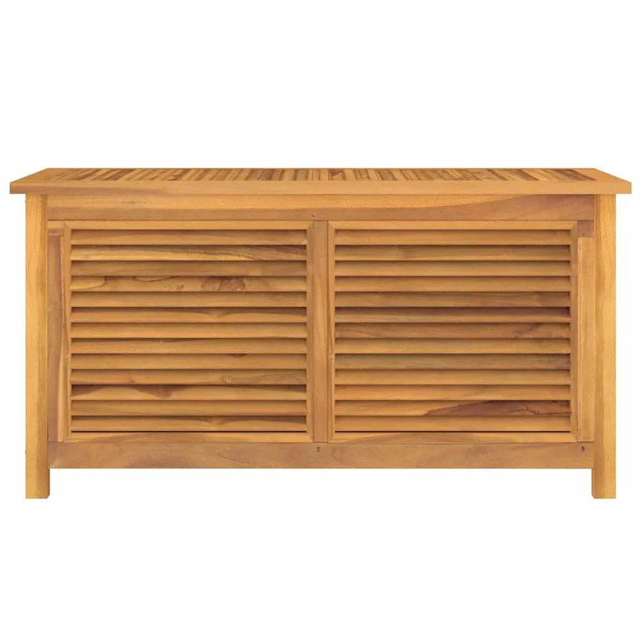 Garden storage box and bag 114x50x58 cm solid teak wood - 3