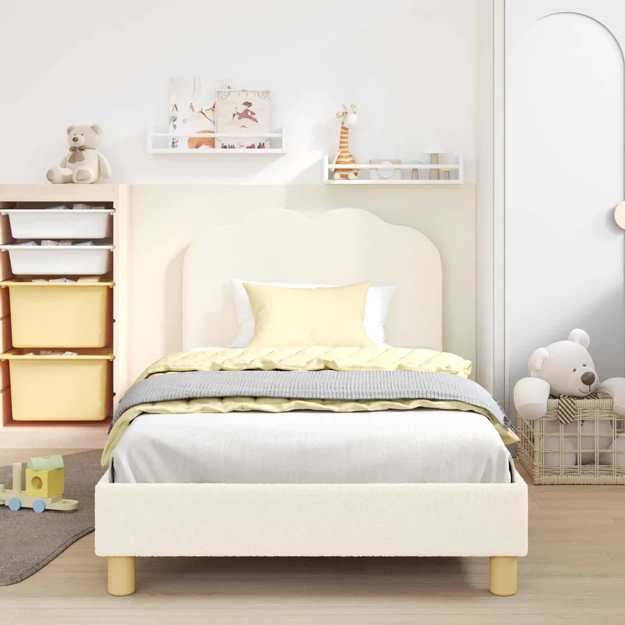Cadre de lit pour enfants avec tête de lit Crème 90 x 200 cm - 3