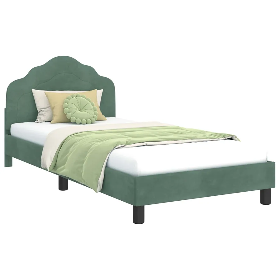 Cadre de lit pour enfants avec tête de lit Vert Mer 90 x 190 cm - 2