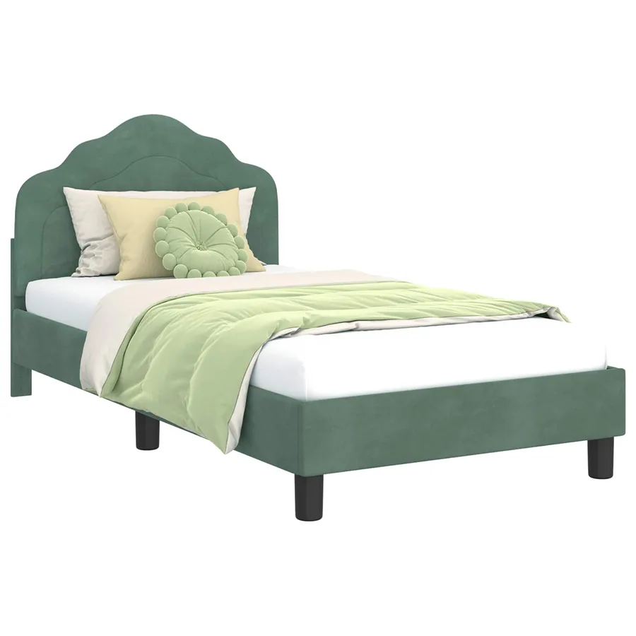 Cadre de lit pour enfants avec tête de lit Vert Mer 80 x 160 cm - 2