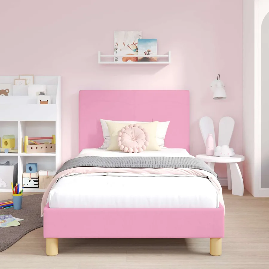 Cadre de lit pour enfants avec tête de lit Rose 90 x 200 cm - 3