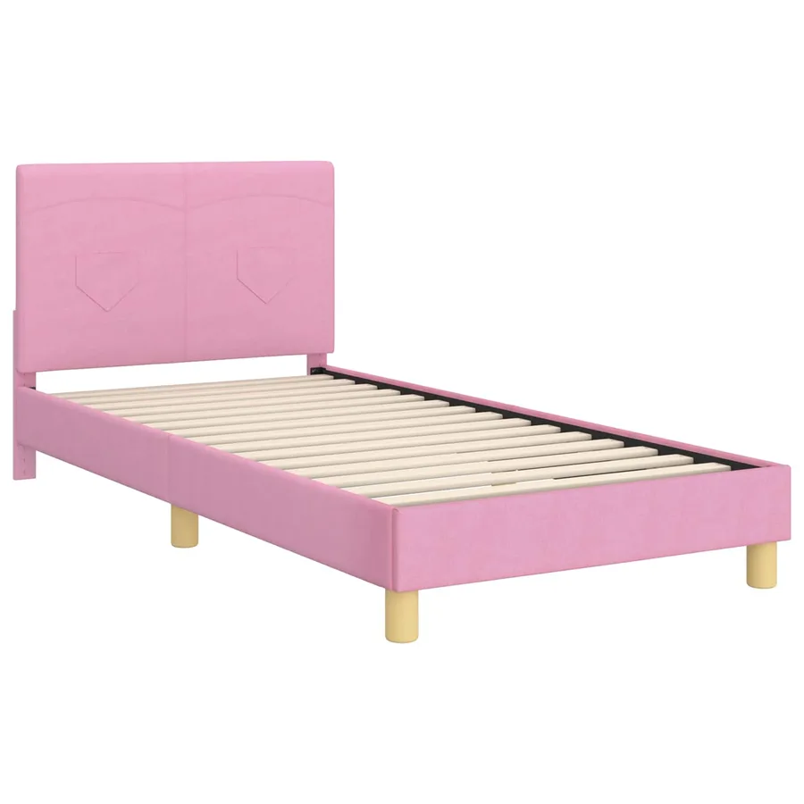 Cadre de lit pour enfants avec tête de lit Rose 90 x 200 cm - 4