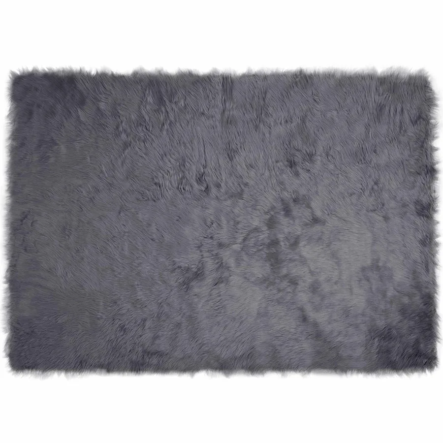 Tapis en fausse TAFALLA Anthracite 140 x 200 cm Polyester - 2