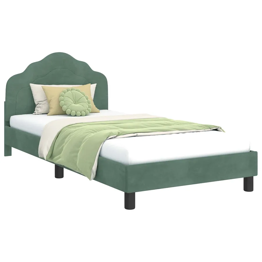 Cadre de lit pour enfants avec tête de lit Vert Mer 80 x 200 cm - 2
