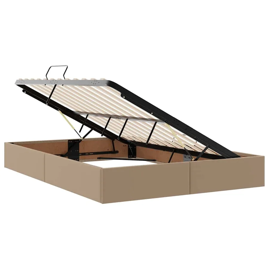 Lit avec rangement et matelas 2 pcs Cappuccino Cuir - 6