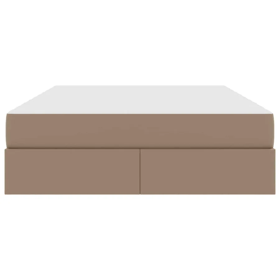 Lit avec rangement et matelas 2 pcs Cappuccino Cuir - 7