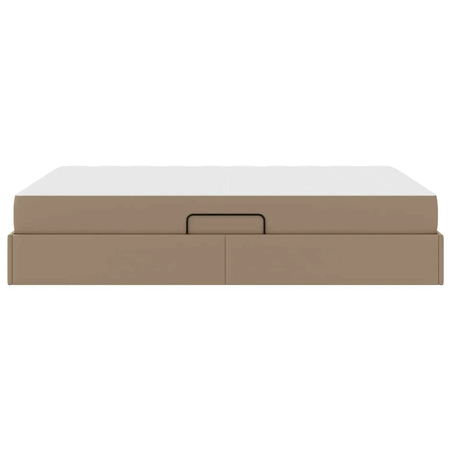 Lit avec rangement et matelas 2 pcs Cappuccino Cuir - 9
