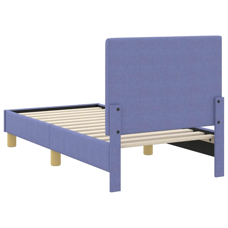 Cadre de lit pour tout-petit avec tête de lit Bleu denim tissu - 7