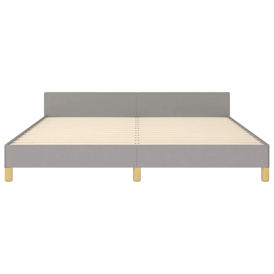 Bed frame without mattress light grey 160x200 cm fabric - 5