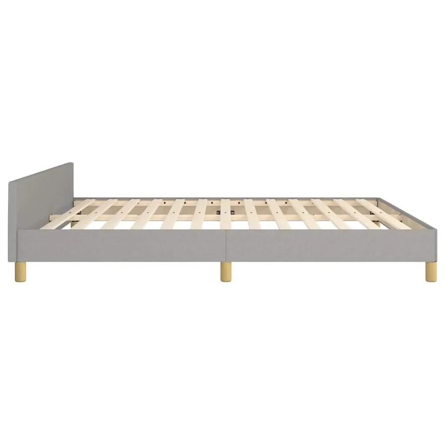 Bed frame without mattress light grey 160x200 cm fabric - 6