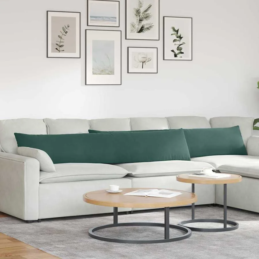 Coussins de canapé 2 pcs Vert foncé 200 x 40 cm