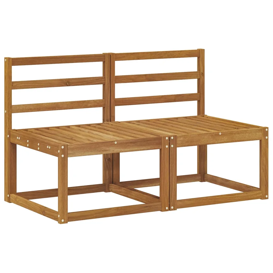 2 Pièce Sofa de milieu extérieur Bois d'Acacia Massif Naturel - 2