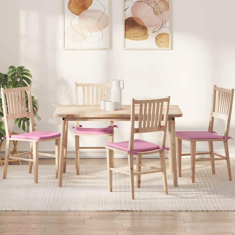 Coussins de siège 4 pcs Rose 40 x 40 x 3 cm tissu