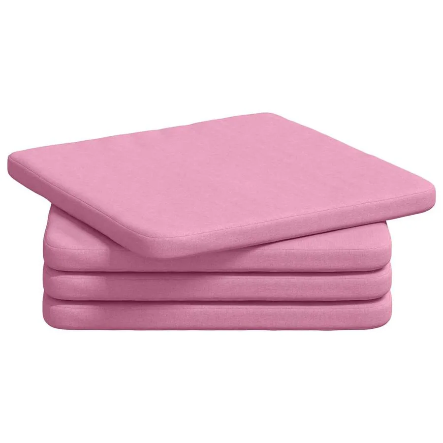 Coussins de siège 4 pcs Rose 40 x 40 x 3 cm tissu - 2