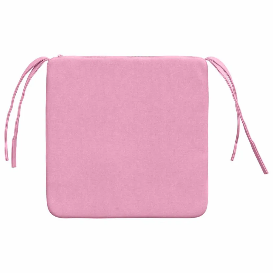 Coussins de siège 4 pcs Rose 40 x 40 x 3 cm tissu - 7