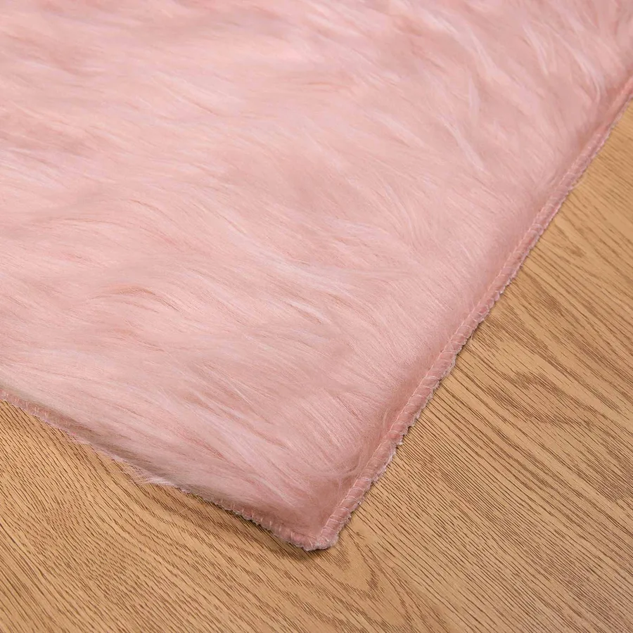 Tapis en fausse TAFALLA Rose 80 x 200 cm Polyester - 7