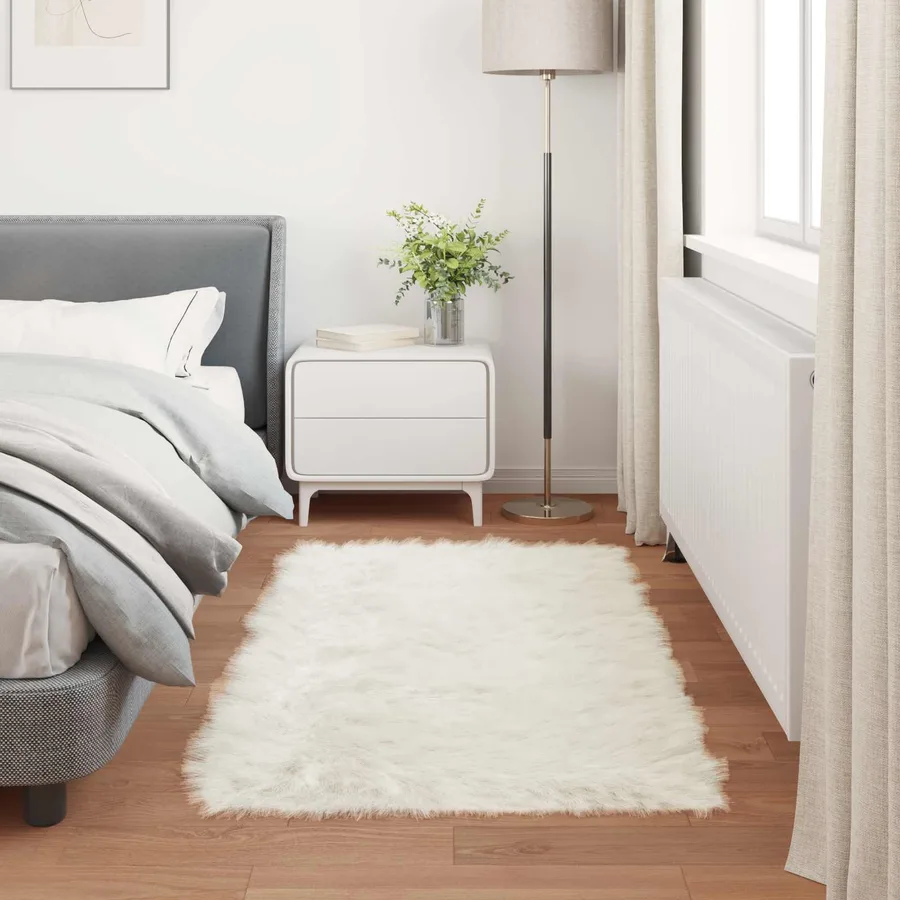 Tapis en fausse TAFALLA Blanc 80 x 150 cm Polyester - 4