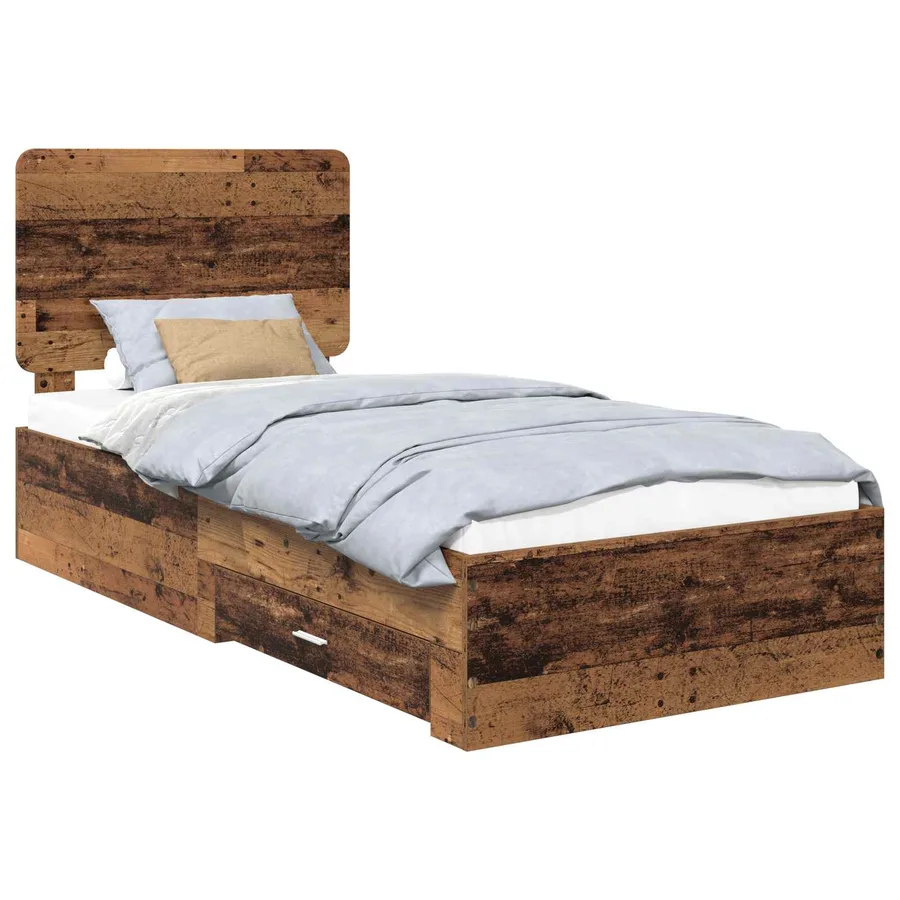 Cadre de lit Bois ancien 90 x 200 cm Bois d'ingénierie - 2