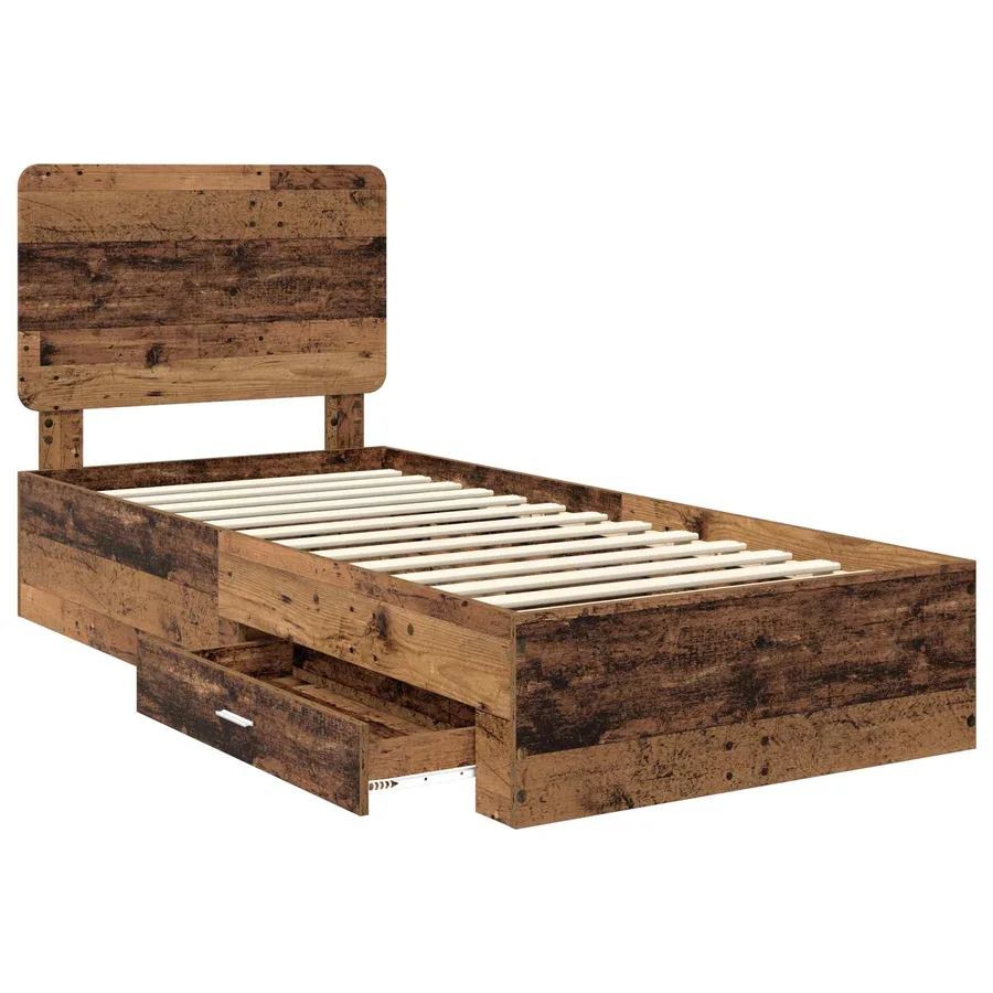 Cadre de lit Bois ancien 90 x 200 cm Bois d'ingénierie - 5