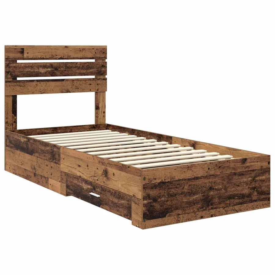 Cadre de lit avec tiroir avec tête de lit Bois d'ingénierie - 4