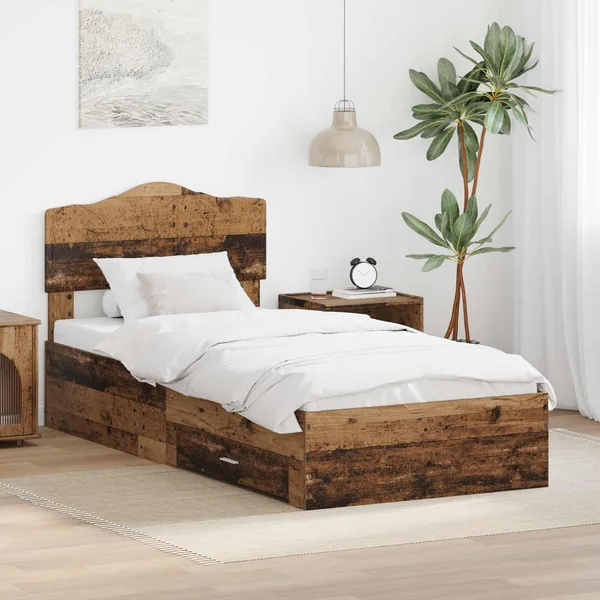 Cadre de lit Bois ancien 90 x 200 cm Bois d'ingénierie