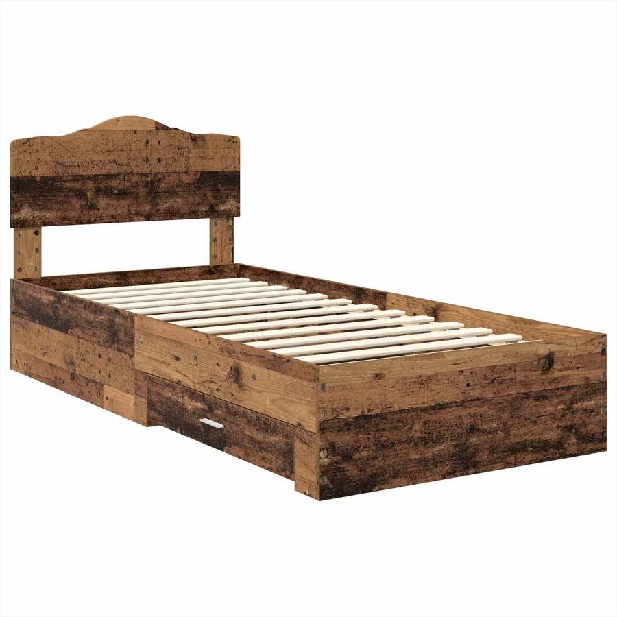 Cadre de lit Bois ancien 90 x 200 cm Bois d'ingénierie - 4