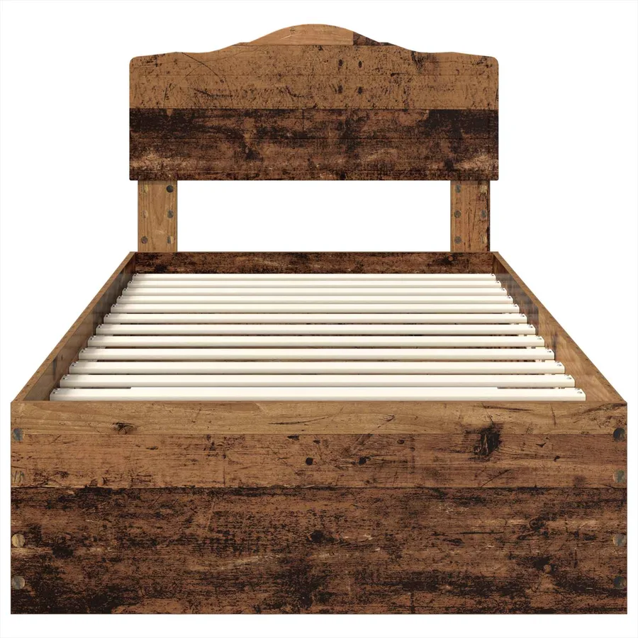 Cadre de lit Bois ancien 90 x 200 cm Bois d'ingénierie - 7
