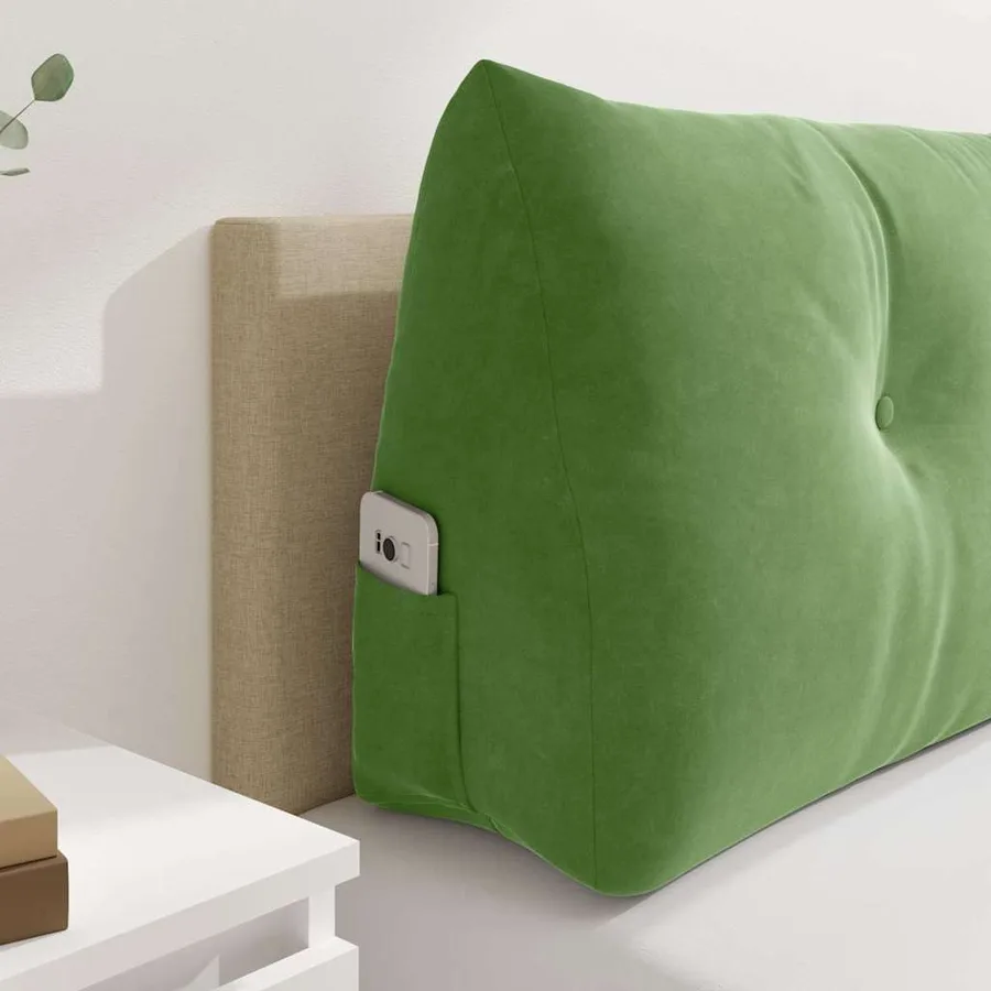 Coussin de Dos Vert clair 140 x 24 x 50 cm Velours - 5