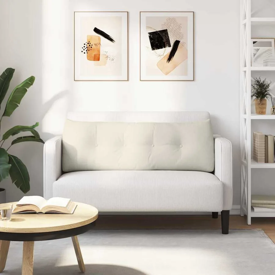 Coussin de Dos Crème 140 x 24 x 50 cm Velours - 4