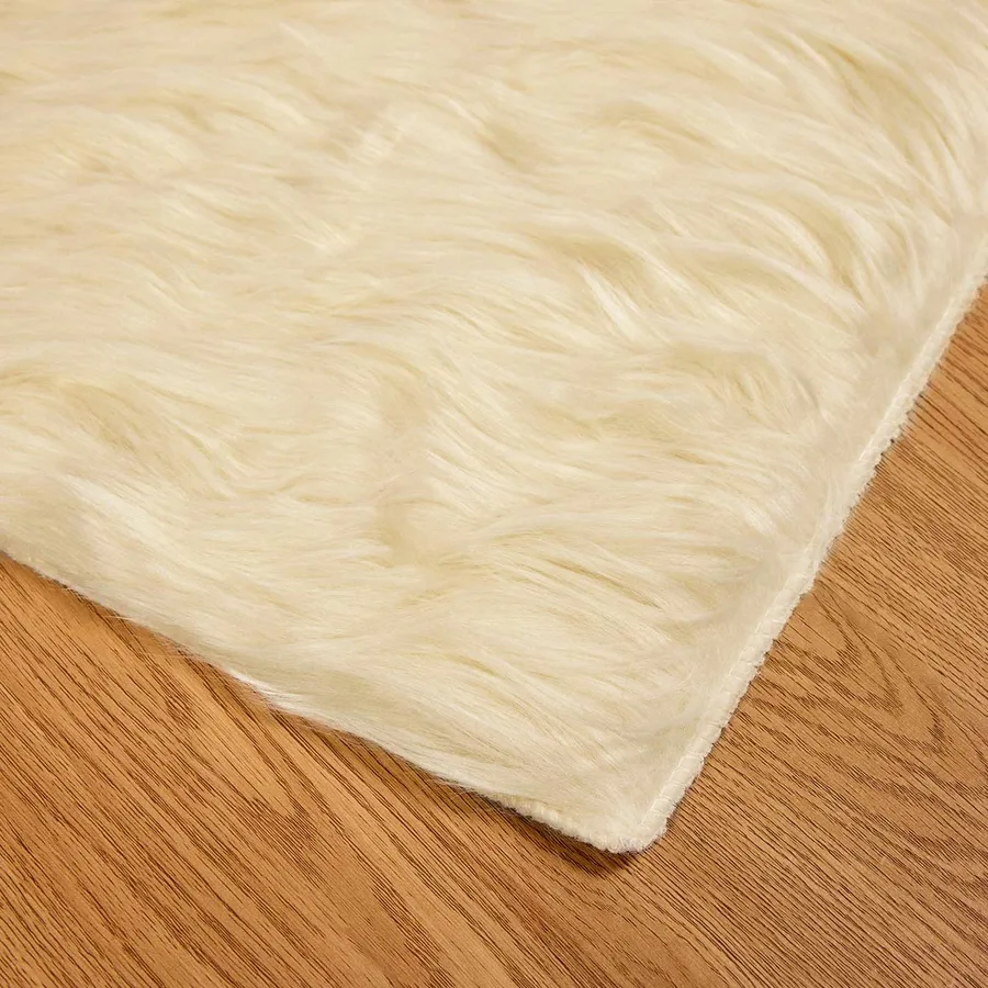 Tapis en fausse TAFALLA Crème 200 x 200 cm Polyester - 7