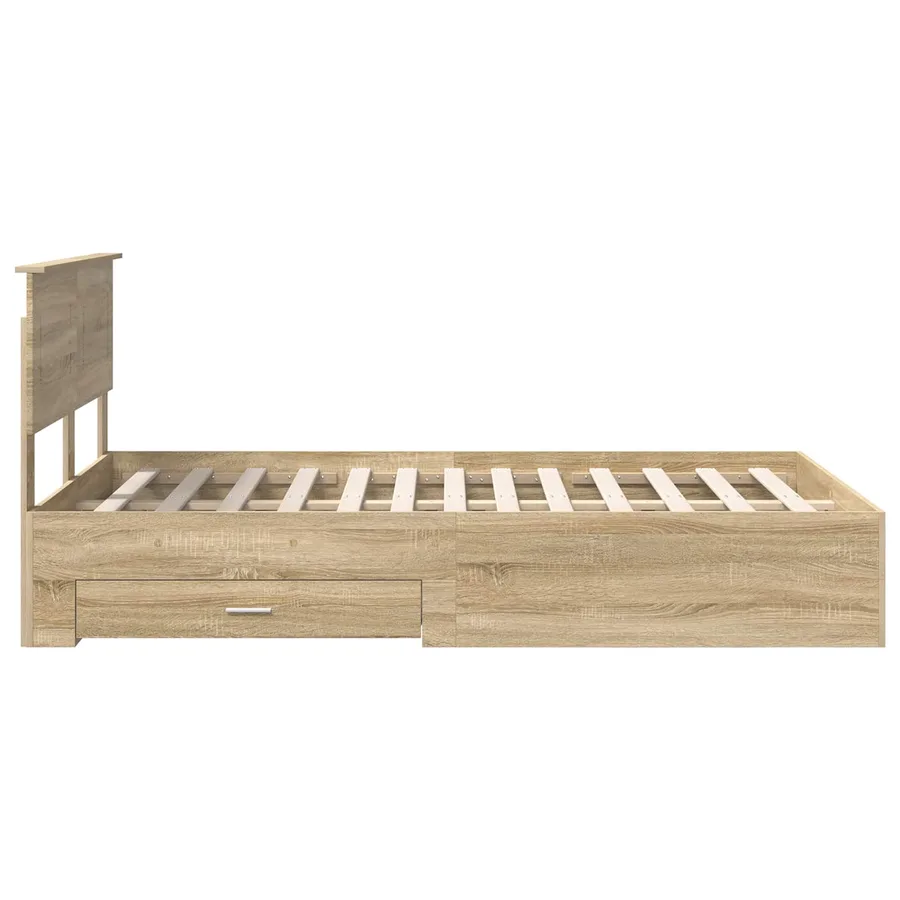 Cadre de lit Chêne Sonoma 135 x 190 cm Bois d'ingénierie - 9