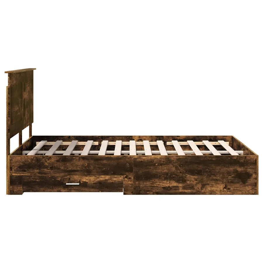 Cadre de lit Chêne fumé 140 x 200 cm Bois d'ingénierie - 9