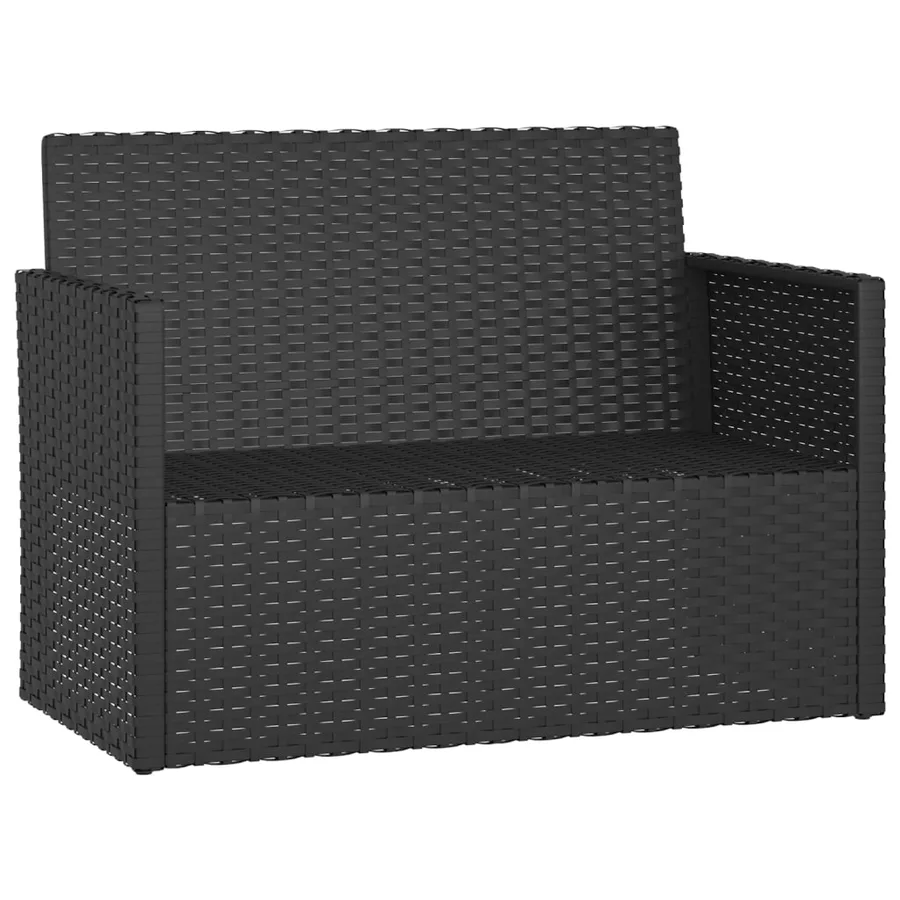 Banc de jardin avec coussins Noir 105 cm Résine tressée - 3