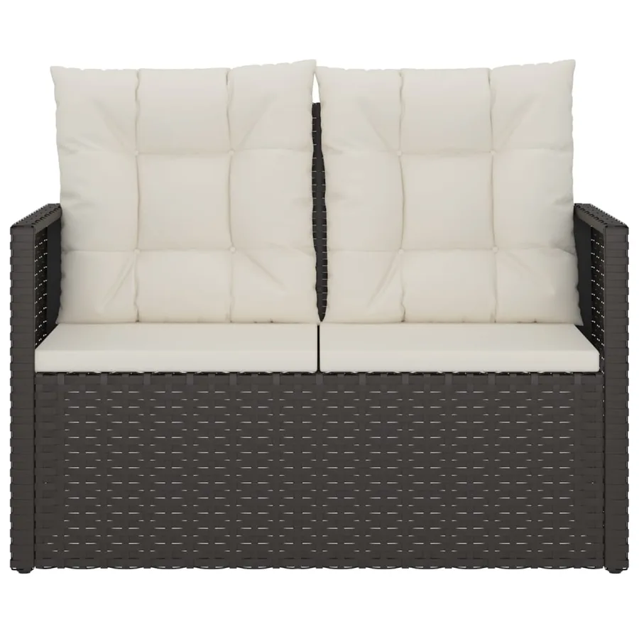 Banc de jardin avec coussins Noir 105 cm Résine tressée - 4
