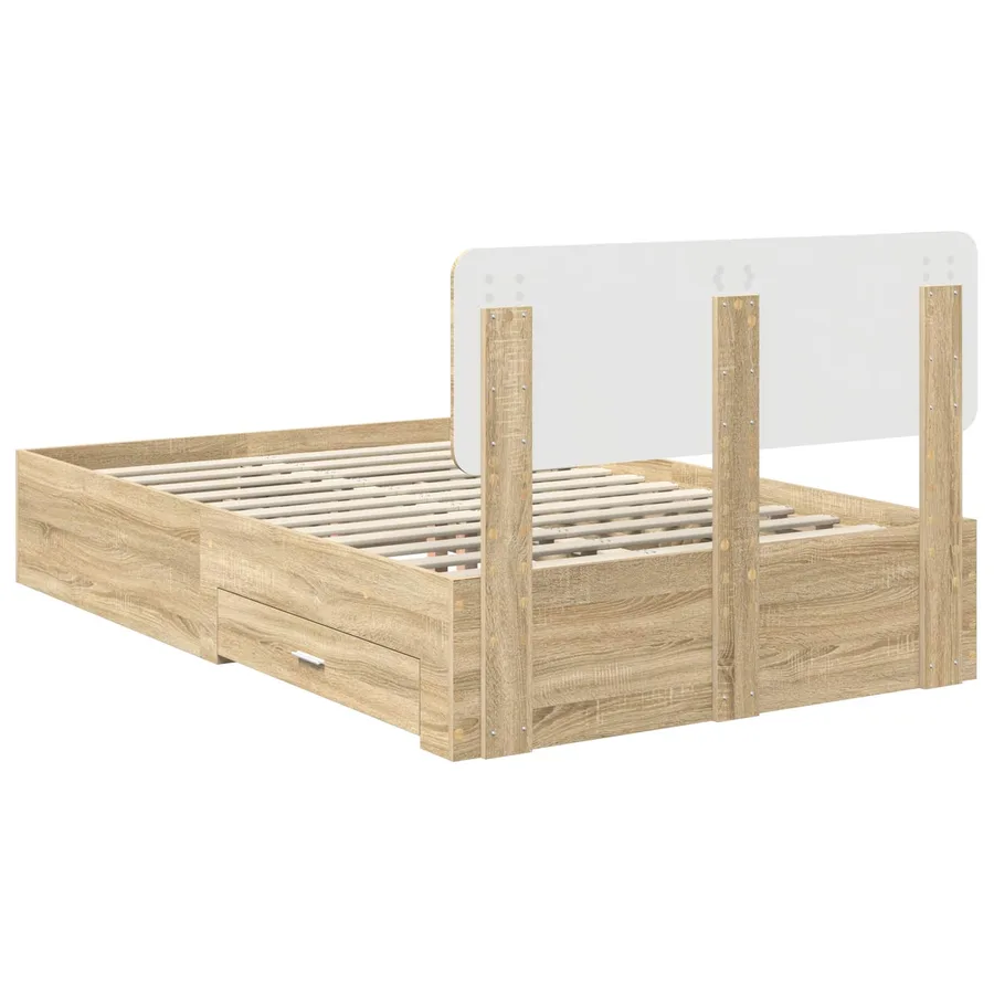 Cadre de lit Chêne Sonoma 135 x 190 cm Bois d'ingénierie - 10