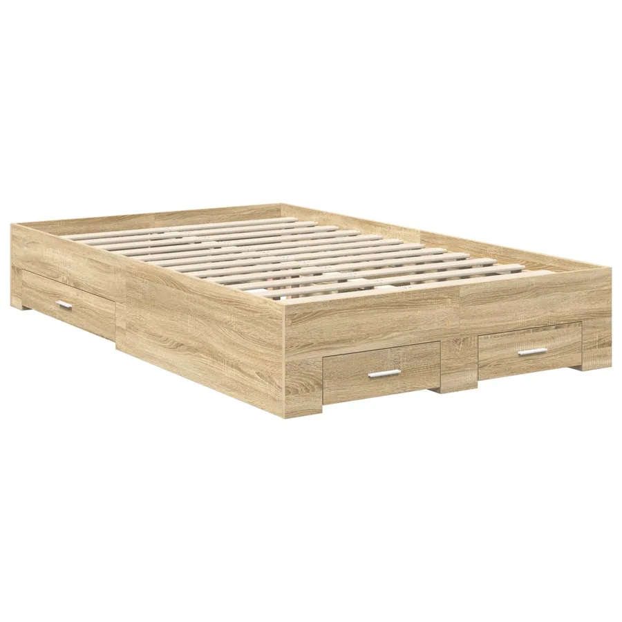 Cadre de lit Chêne Sonoma 135 x 190 cm Bois d'ingénierie - 6